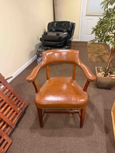 Mid-Century Myrtle Desk Leather Captain's Chair