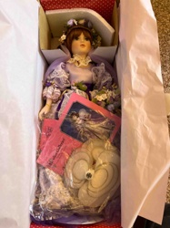 Paradise Galleries Porcelain Doll in Purple Gown