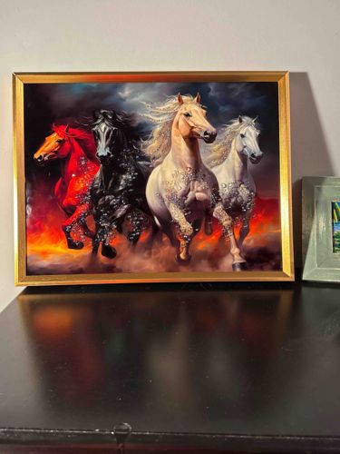Framed 5D Diamond Painting of Four Horses