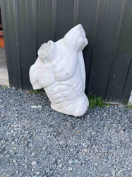 Weathered Concrete Male Torso Garden Statue