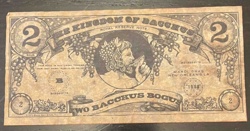 Two Bacchus Bogus Note - Mardi Gras New Orleans 1968