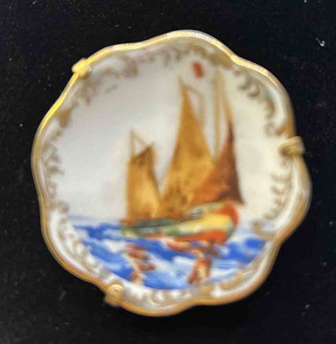 Vintage Limoges Hand-Painted Nautical Brooch