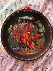 Russian Lacquer Art Decorative Plate