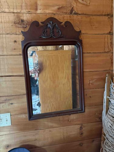 Victorian Carved Wood Wall Mirror