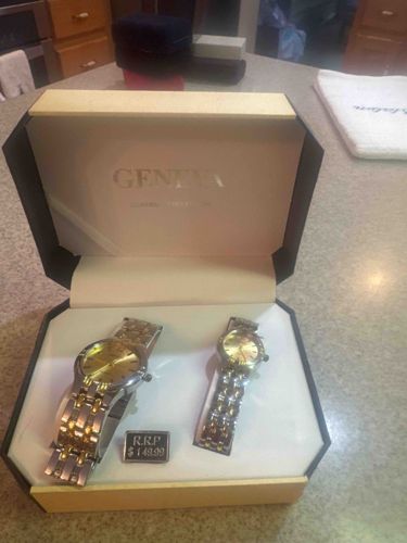 Geneva 'Classic Collection' Couple's Watch Set