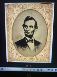 Abraham Lincoln 1864 Ferrotype in Brass Shell Frame