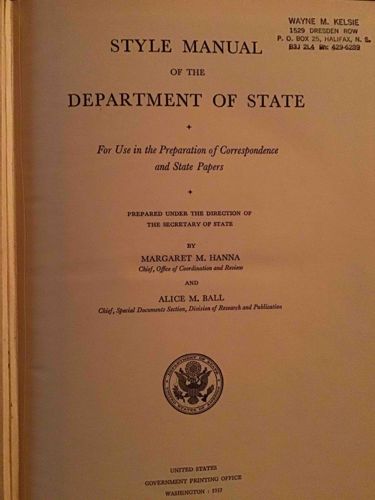Style Manual of the Department of State