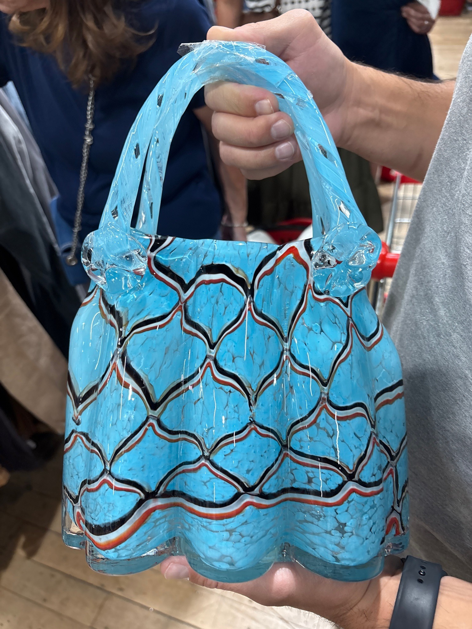 Submitted photo of Blown Glass Handbag Sculpture