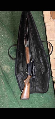 Lever-Action Rifle with Scope and Soft Case