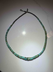 Heishi Turquoise Bead Necklace with Sterling Silver Spacers