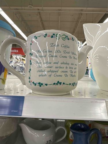 Vintage Ceramic Irish Coffee Recipe Teapot