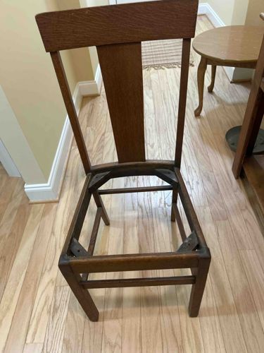 Antique Mission Style Quercus (Oak) T-Back Side Chair Frame