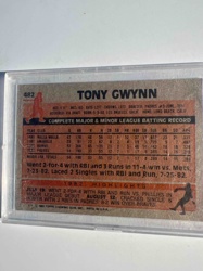 1983 Topps Tony Gwynn Rookie Card #482 (Back)
