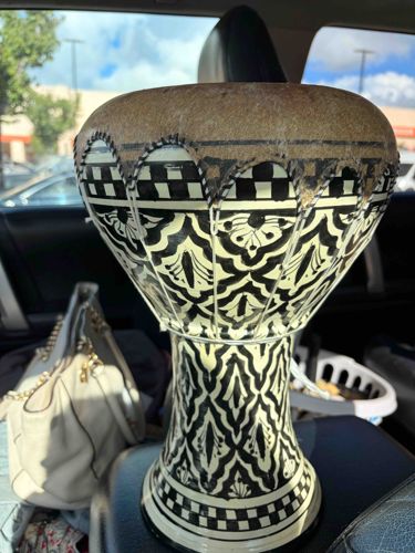 Artist-Signed Moroccan Ceramic Darbuka (Goblet Drum)