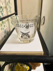 Vintage 'War Between the States' Tumbler Glass with General Jeb Stuart & Le Mat Pistols