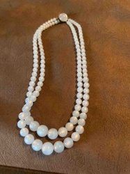 Two-Strand Graduated Faux Pearl Necklace