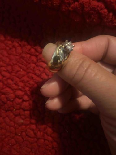 Two-Tone Gold-Toned Diamond Engagement/Anniversary Ring