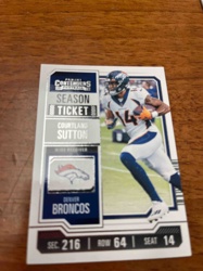 Panini Contenders Football Season Ticket Courtland Sutton Denver Broncos Trading Card