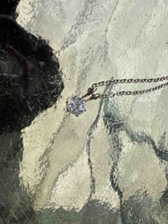 Solitaire Diamond or CZ Pendant Necklace