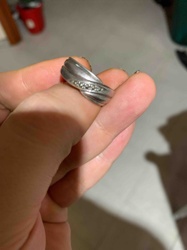 Silver-Tone Woven Bypass Ring with Pavé Accents