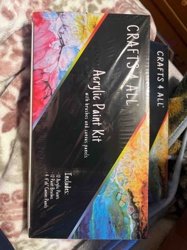 CRAFTS 4 ALL Acrylic Paint Kit with Brushes and Canvas Panels