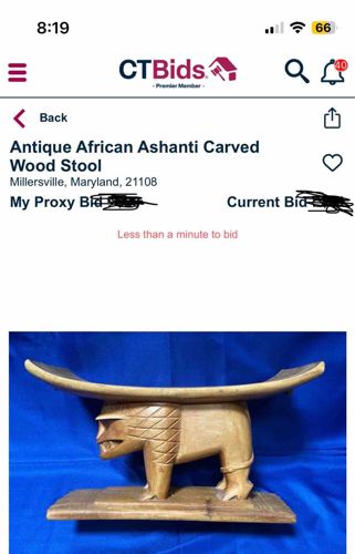 Antique African Ashanti Carved Wood Stool