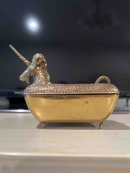 Brass Unicorn Sarcophagus Trinket Box