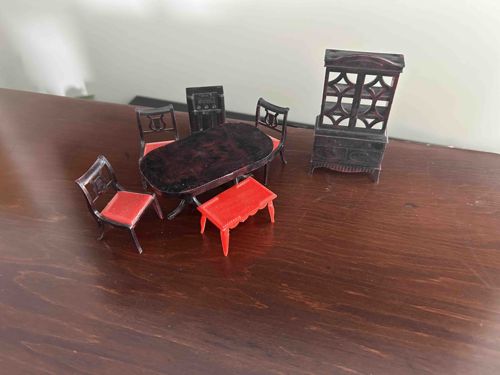 Vintage Ideal Dollhouse Dining Room Furniture Set