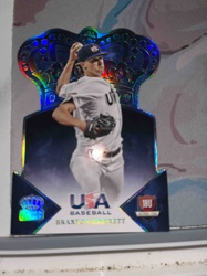 Braxton Garrett USA Baseball Holographic Die-Cut Trading Card