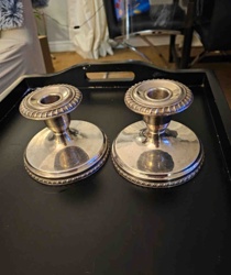 Pair of Silver-Plated Candlesticks