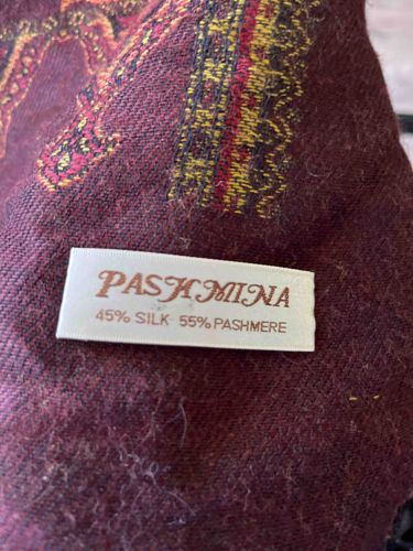 Pashmina Shawl (Burgundy with Woven Pattern)