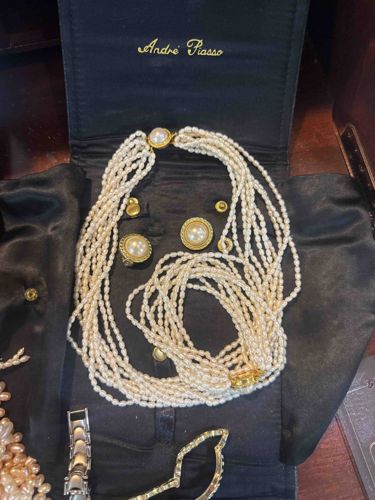 Andre Piasso Seed Pearl Multi-Strand Necklace and Earring Set
