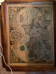 Framed Antique-Style World Map Print