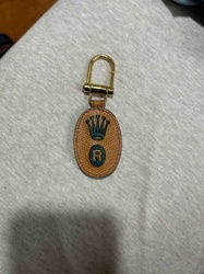 Rolex Leather Keycharm with Coronet Logo
