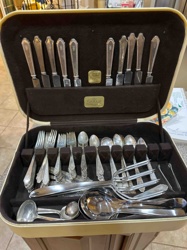 Vintage Carlo (or similar) Complete Flatware Set in Fitted Case