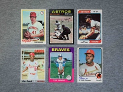 Collection of Six Vintage 1970s Baseball Trading Cards