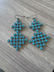 Turquoise Cluster Dangle Earrings
