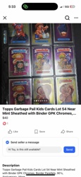Topps Garbage Pail Kids Chrome Cards Lot