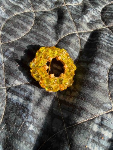 Vintage Gold and Peridot-Tone Wreath Brooch