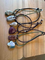 Assorted Gemstone Pendant Necklaces on Adjustable Cords