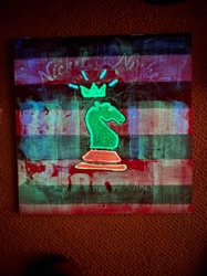 Abstract 'Glow' Chess Knight Painting