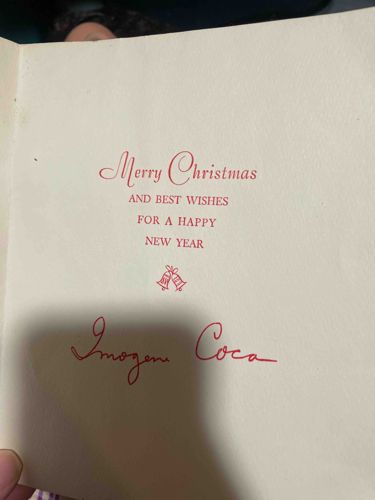Signed Imogene Coca Christmas Card