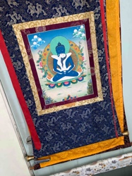 Tibetan Buddhist Thangka Painting of Blue Deity
