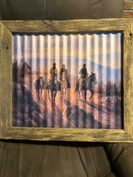 Framed Corrugated Metal Western Art Print