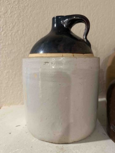 Two-Tone Stoneware Jug with Handle