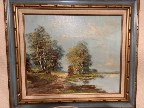 Signed Landscape Oil Painting by Wehler