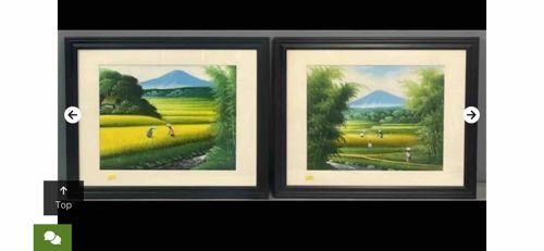 Field Workers Gouache Paintings Pair