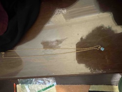 Gold Chain Necklace with Topaz Gemstone Pendant