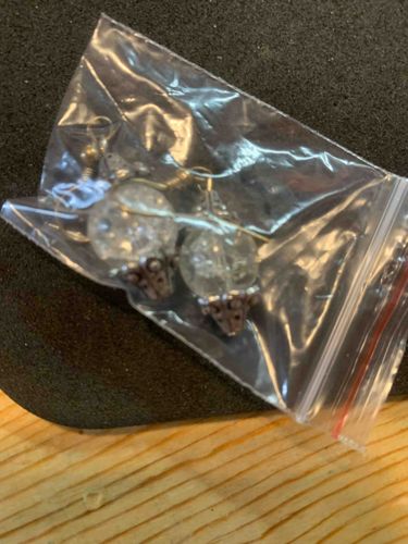 Vintage Cracked Glass Bead Dangle Earrings