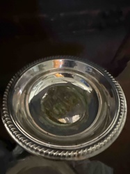 Silver-Plated Coaster Dish with Rope Edge